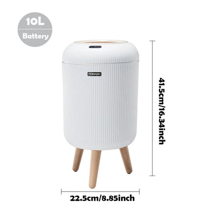 Smart Motion Sensor Automatic Trash Can  Small Plastic  Lid  Equipped for Bedroom Bathroom  Kitchen & Office
