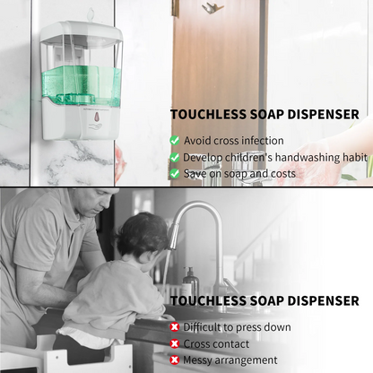 Automatic Hand Soap Dispenser, 700mL/23fl.oz Wall-Mounted ,Touchless Sensor Pump, Battery-Operated for Home, Hotel Use