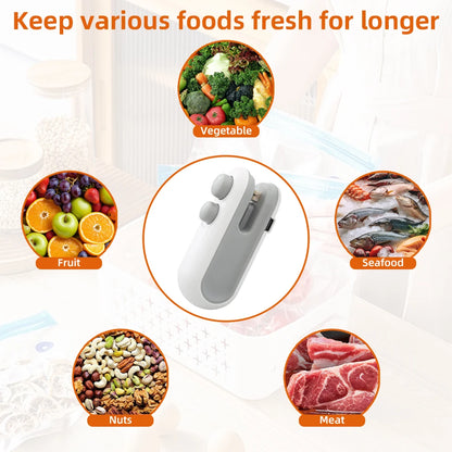 Mini Heat Bag Sealing Machine Package Sealer Bags Plastic Food Sealer Clip Bag Handheld Sealer Food Packaging Heat Sealer