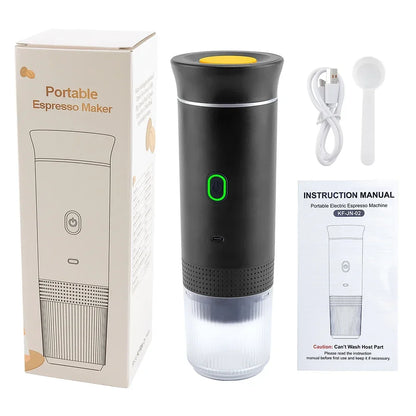 3 in 1 Portable Cordless Espresso Machine Travel, Car and Home Camping Coffee Maker Capsule Powder Coffee Maker Smart Heating