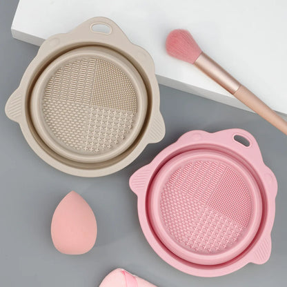 Makeup Brush Cleaner Cleaning Bowl Brush Tool Set Thorough Cleaning Without Hurting Bristles Wet & Dry Powder Puff Dry Cleaner