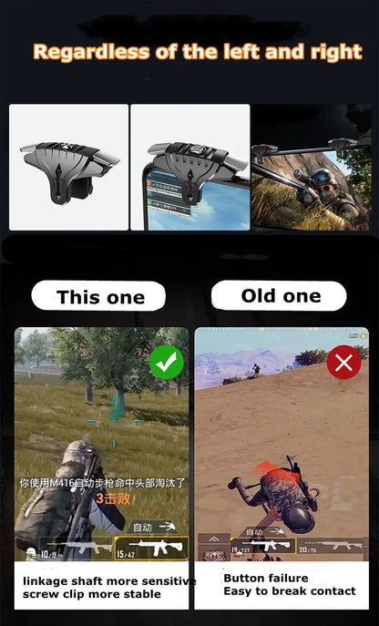 Gaming  Controller For PUBG Smartphone IOS Android Metal Gamepad Mobile Joystick Aim Shooting Trigger Shooter Control