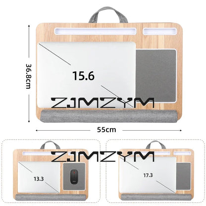 Lap Desk With Pillow Cushion Portable Laptop Desk With Wrist Rest, Mouse Pad, Phone Holder Computer Laptop Stand