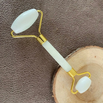 Jade Roller and Gua Sha set Spa Grade Face Massager 100% Authentic Stone Reduces Puffiness Wrinkles  Reveals