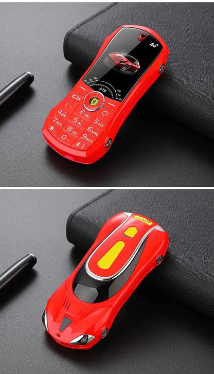 Car Model Mobile Phone 1.8 inch Push Button Mini Car Shape Key Student Dual Sim Telephone MP3 Real Vibration No Camera Cellphone