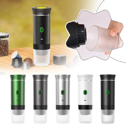 Electric Portable Coffee Machine Portable Italian Espresso Machine for Car & Home 3-in-1 Capsule Powder Travel Coffee Maker