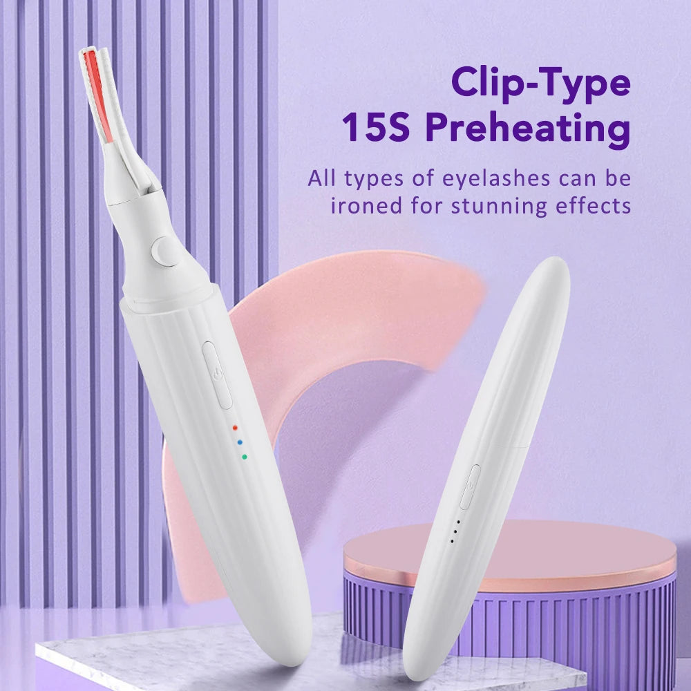 Electric Eyelash Curler Electric Heated Eyelash Curler Long Lasting Eyelash Curling Clip Device Create Perfect Curled Eyelashes