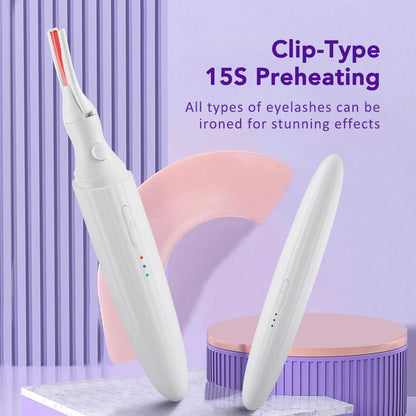 Electric Eyelash Curler Electric Heated Eyelash Curler Long Lasting Eyelash Curling Clip Device Create Perfect Curled Eyelashes