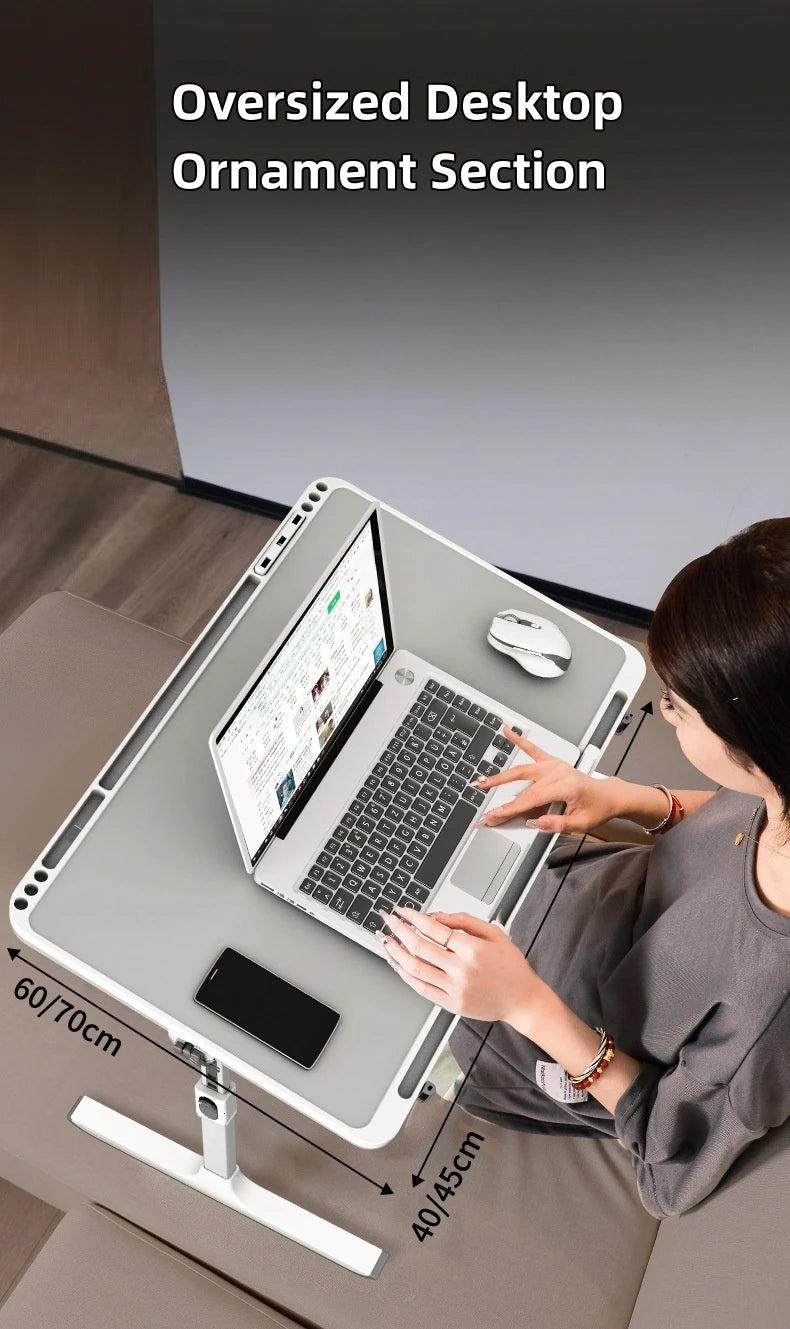 Laptop Bed Tray Table, Adjustable Laptop Bed Table,Portable Standing Desk with Storage Drawer,Foldable Lap Tablet Table for Sofa