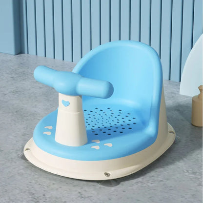 Baby bathtub seat is safe, non slip, and suitable for newborn baby care. Adorable shower seat for children aged 6-18 months