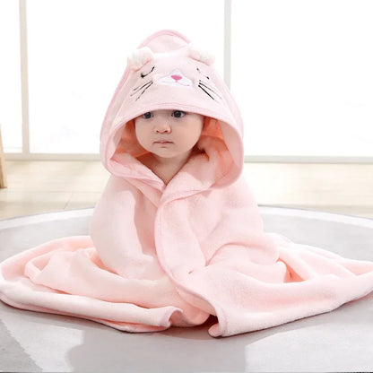 Cartoon Animal Baby Hooded Bath Towels Newborn Soft Towel Blanket Toddler Bathrobe Warm Sleeping Swaddle Wrap for Boys Girls