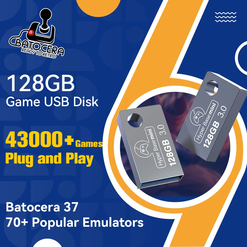 Game USB 3.0 Disk With 43000+ Games For WIN PC/Steamdeck/WIN600/Legion Go Pre-loaded 70+ Emulators For Xbox/PS3/PS2/PS1/MAME/SS