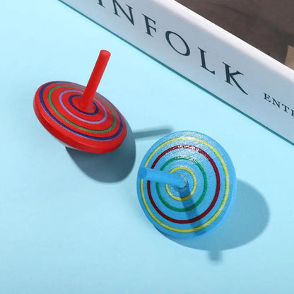 Top DIY Gyroscope Toys Educational Game Wooden Gyro Toys Wooden Rotate Gyro Woode Spinning Top Toy Desktop Spinning Top