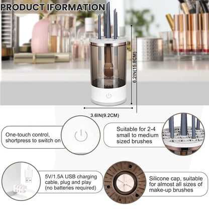 3 In 1 Electric Makeup Brush Cleaner Automatic Spinner Makeup Brush Holder Stand Women Lazy Cleaning Brush Washer Quick Dry Tool