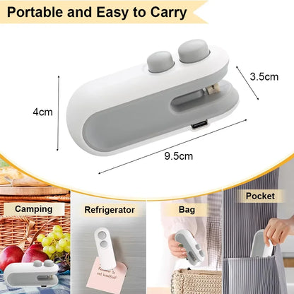 Mini Heat Bag Sealing Machine Portable Plastic Bags Packing Sealer for Snacks Home Handheld Sealer Food Packaging Heat Sealer