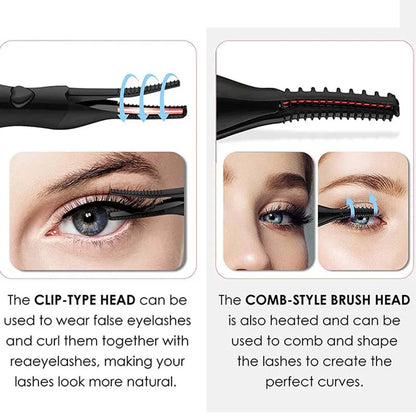 Electric Eyelash Curler Heated Eyelash Curler Portable USB Rechargeable Quick Natural Long Lasting Curling