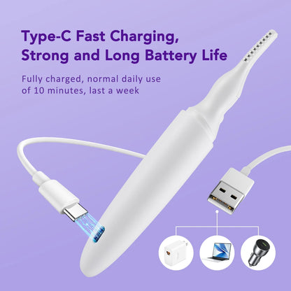 Electric Eyelash Curler Electric Heated Eyelash Curler Long Lasting Eyelash Curling Clip Device Create Perfect Curled Eyelashes
