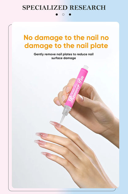 3ml Nail Polish Remover Pen Portable Highly Efficient Fast-Dissolve Glue Pen Reusable Manicure Tool for Fake Nails No Damage