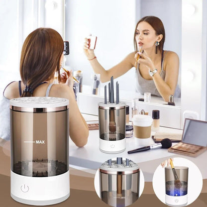 3 In 1 Electric Makeup Brush Cleaner Automatic Spinner Makeup Brush Holder Stand Women Lazy Cleaning Brush Washer Quick Dry Tool