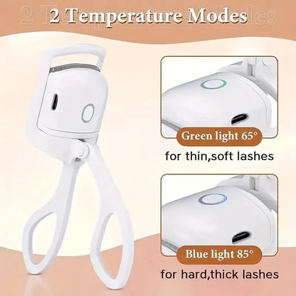 1pc electric eyelash curler USB heated eyelash curler is durable, portable and suitable for travel and outdoor makeup.