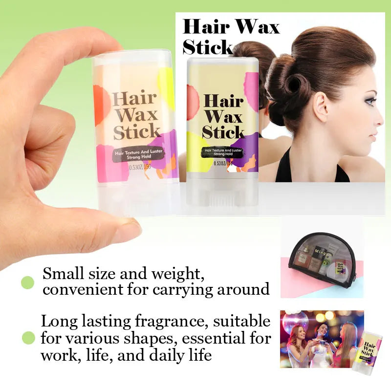 Hair Wax Stick For Fly Aways Frizzy Hair Portable Hair Styling Pomade Stick 1Pcs Travel Size Slick Back Baby Hairs Edge Control