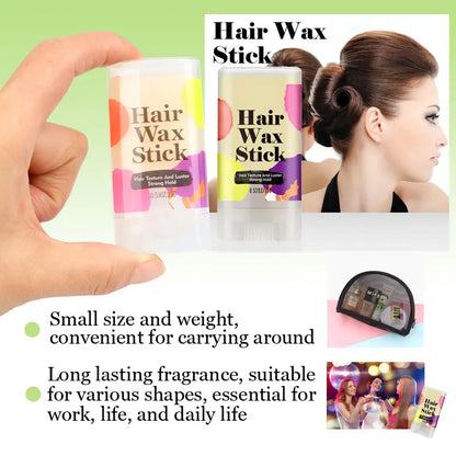 Hair Wax Stick For Fly Aways Frizzy Hair Portable Hair Styling Pomade Stick 1Pcs Travel Size Slick Back Baby Hairs Edge Control