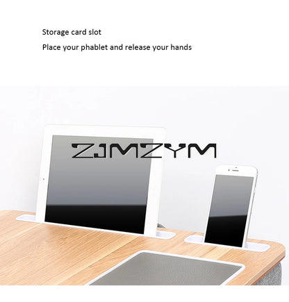 Lap Desk With Pillow Cushion Portable Laptop Desk With Wrist Rest, Mouse Pad, Phone Holder Computer Laptop Stand