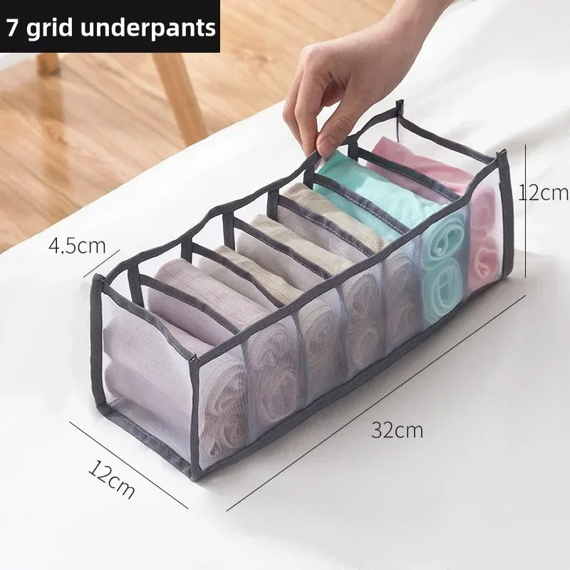 1/3pcs Wardrobe Clothes Organizer Foldable Mesh Organiser Socks Underwear Organiser Portable Drawer Divider Organiser