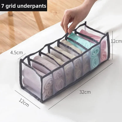 1/3pcs Wardrobe Clothes Organizer Foldable Mesh Organiser Socks Underwear Organiser Portable Drawer Divider Organiser