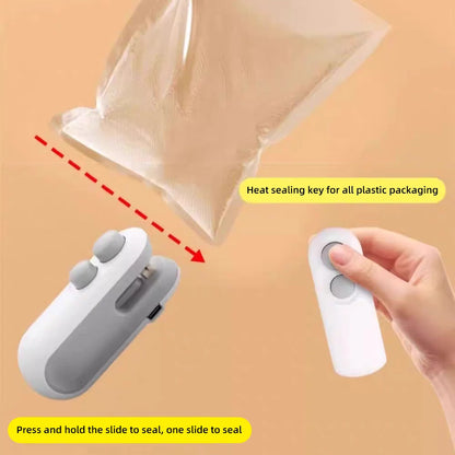 Mini Heat Bag Sealing Machine Package Sealer Bags Plastic Food Sealer Clip Bag Handheld Sealer Food Packaging Heat Sealer
