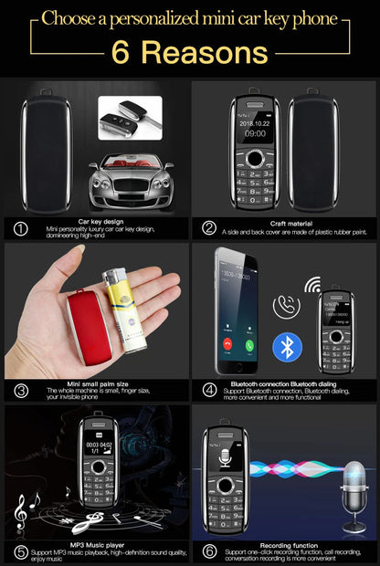 New Mini Mobile Phone X8 0.66" 2G GSM Unlocked Telefone Dual SIM Bluetooth Dialer MP3 Recording Finger Size Small Cellphone