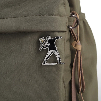Banksy Art Enamel Pin Flower Thrower Girl With Balloon Always Hope Brooch Lapel Backpack Badge Jewelry Gift For Friends