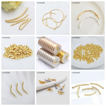 Branch Half Ring Bracelet 14K Gold Plated Irregular Connections Curved Tube For DIY Women's Jewelry Bracelet Making Accessories