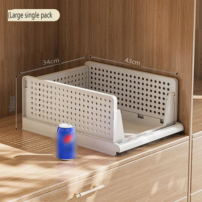 Foldable Clothes Storage Drawer High-capacity Plastic Storage Box Household Stackable Drawer Organization Household Accessories