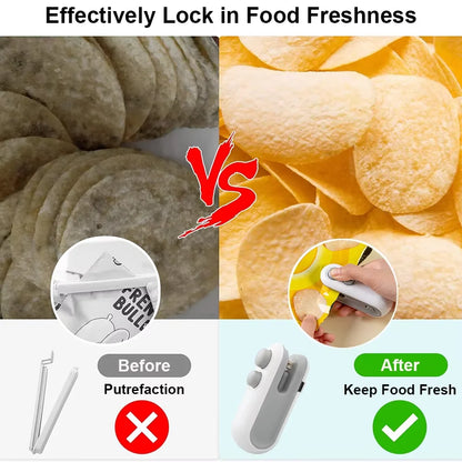 Mini Heat Bag Sealing Machine Portable Plastic Bags Packing Sealer for Snacks Home Handheld Sealer Food Packaging Heat Sealer