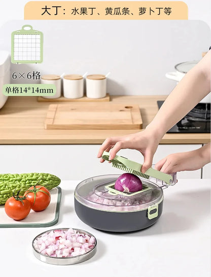 11 in 1 Multifunctional Vegetable Slicer Cutter Shredders Slicer With Basket Fruit Potato Chopper Carrot Sliced and Diced