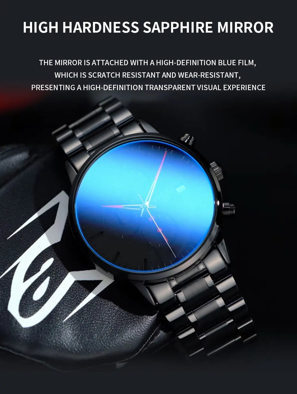 NIBOSI Men's Watches Analog Minimalist Black Dial Watches for Men Business Chronograph Military Stainless Steel Wrist Watches