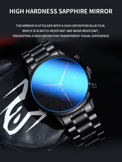NIBOSI Men's Watches Analog Minimalist Black Dial Watches for Men Business Chronograph Military Stainless Steel Wrist Watches