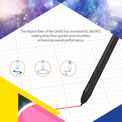 XPPen Star G430S Drawing Tablet Graphics Tablet for OSU Art Design Business Signature with Battery-free Stylus 8192 Levels
