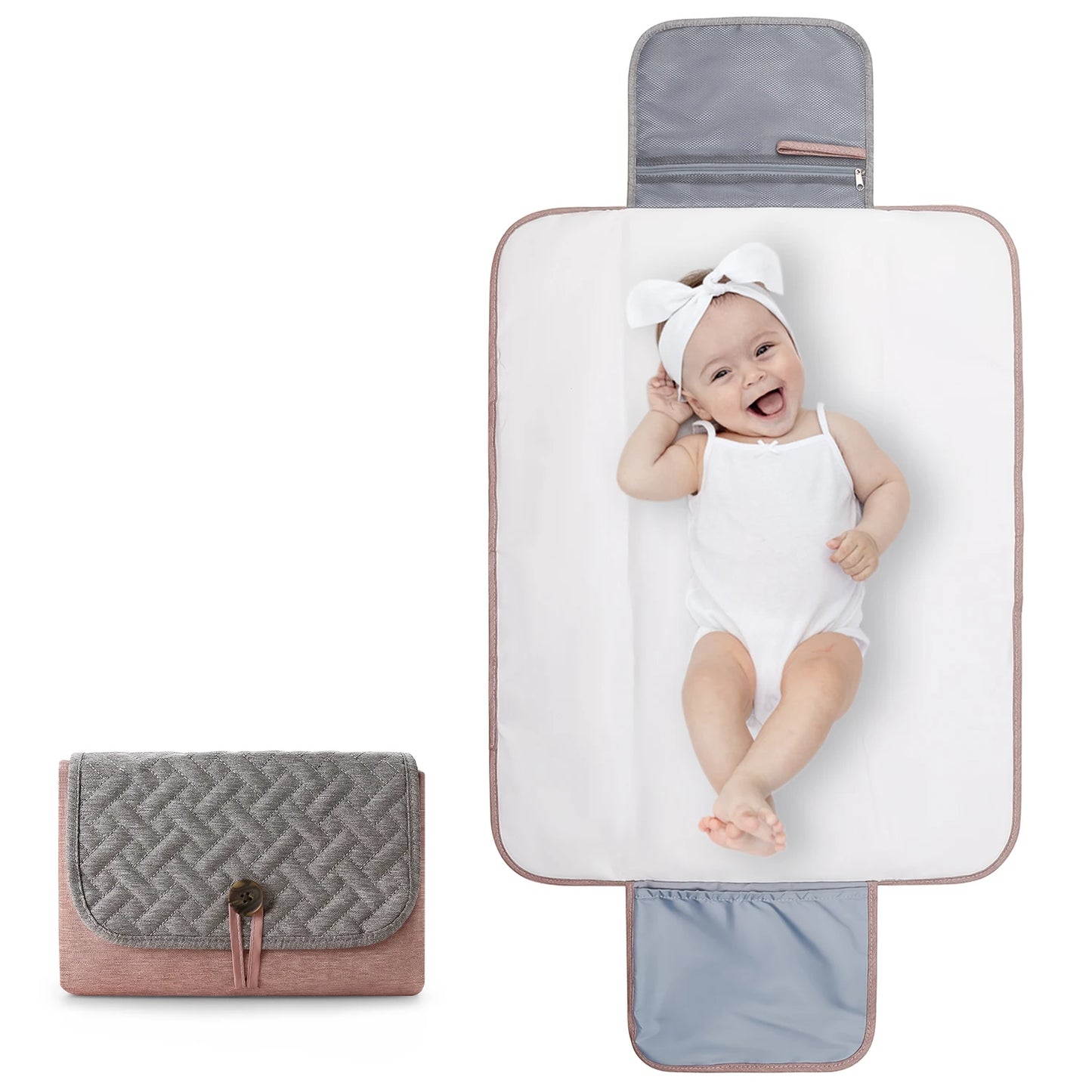 Baby Diaper Changing Pad Portable Changing Station Waterproof Changing Mat Removable Organizer Insert for Diaper Bag