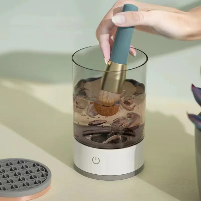 3 In 1 Makeup Brush Cleaner Automatic Spinner Makeup Brush Holder Stand Women Lazy Cleaning Brush Washer Quick Dry Tool