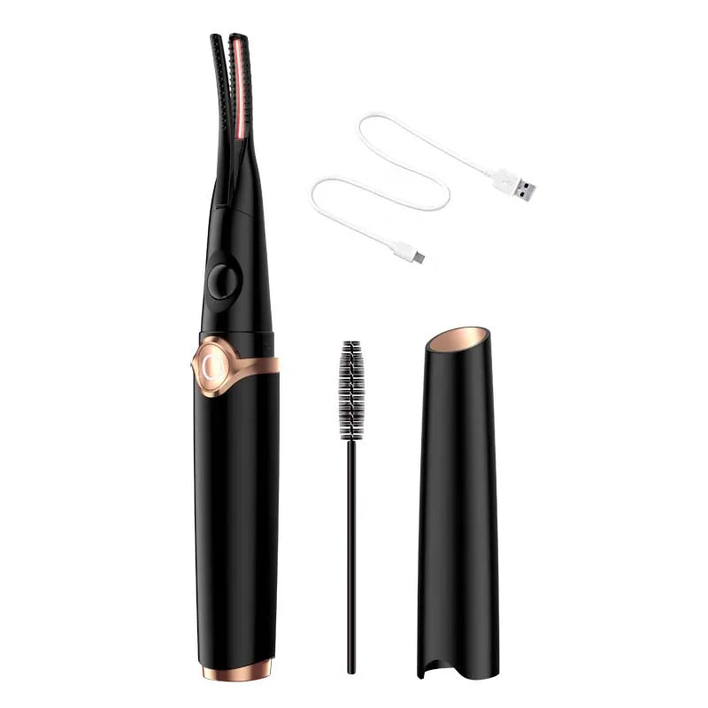 Electric Eyelash Curler Heated Eyelash Curler Portable USB Rechargeable Quick Natural Long Lasting Curling