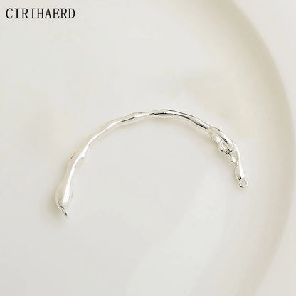 Branch Half Ring Bracelet 14K Gold Plated Irregular Connections Curved Tube For DIY Women's Jewelry Bracelet Making Accessories