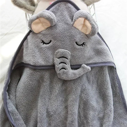 Cartoon Animal Baby Hooded Bath Towels Newborn Soft Towel Blanket Toddler Bathrobe Warm Sleeping Swaddle Wrap for Boys Girls