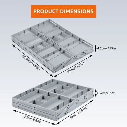 2/3 Foldable Drawer Organizer Multi Level Storage Tray  Adjustable Divider Versatile Jewelry Cosmetics Drawer Organizer