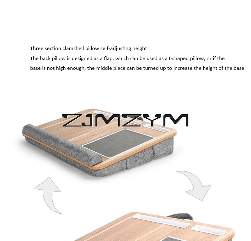 Lap Desk With Pillow Cushion Portable Laptop Desk With Wrist Rest, Mouse Pad, Phone Holder Computer Laptop Stand