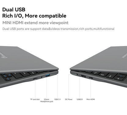 Adreamer Laptop 13.3 Inch Portable Laptops Low Price With Intel CPU 2.5K FHD IPS 8GB 1T SSD  2.5K FHD Display Notebook