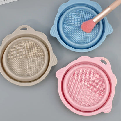 Makeup Brush Cleaner Cleaning Bowl Brush Tool Set Thorough Cleaning Without Hurting Bristles Wet & Dry Powder Puff Dry Cleaner