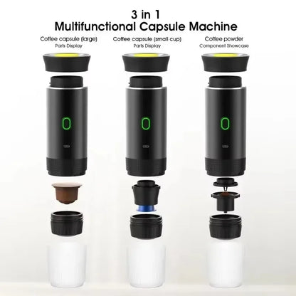 NEW Portable Coffee Machine 3-in-1 Wireless Electric Espresso Coffee Maker for Capsule Coffee Powder Travel Camping Coffee Maker