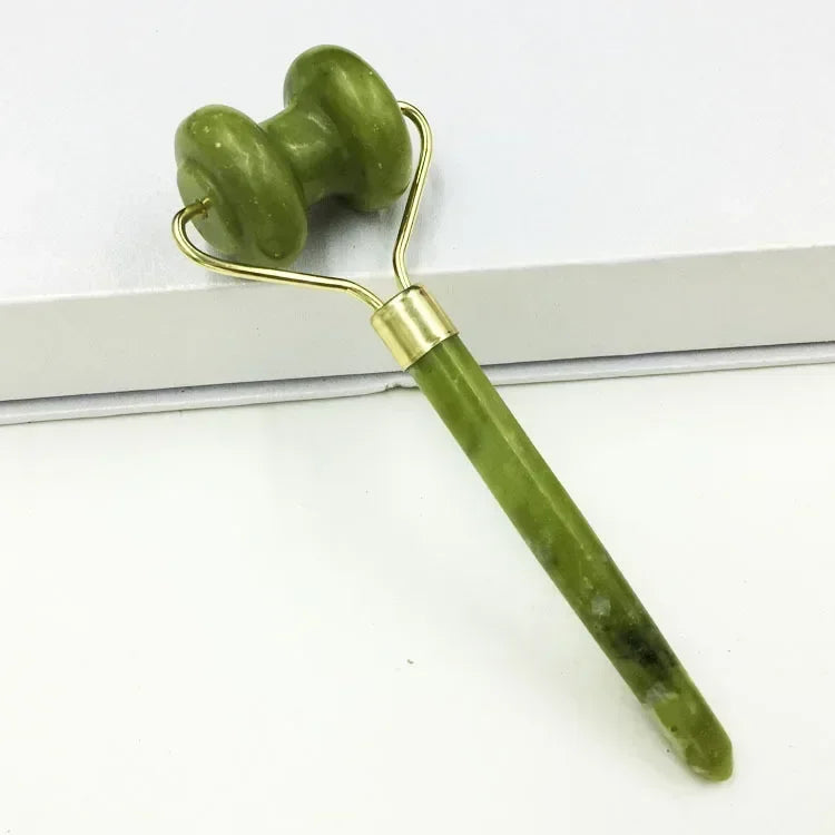 Jade Roller and Gua Sha set Spa Grade Face Massager 100% Authentic Stone Reduces Puffiness Wrinkles  Reveals